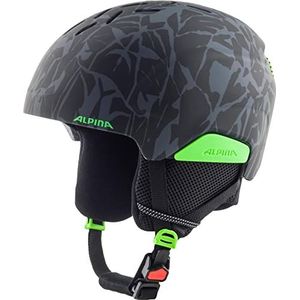 ALPINA PIZI skihelm unisex kinderen, zwart-groen camo mat, 51-55