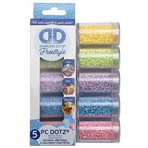 Diamond Dotz DDA-011 Freestyle 5 stuks pastelkleuren ronde diamanten voor individuele decoratie en decoratie