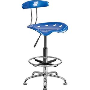 Flash Furniture Tekenkruk, chroom/lichtblauw, 50,8 x 43,8 x 104,14 cm