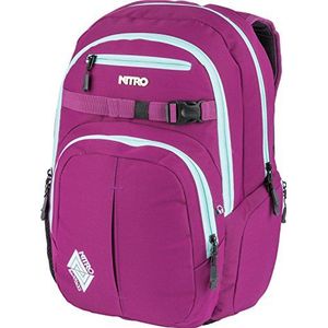 Nitro Chase Schoolrugzak met organizer, rugzak met laptopvak voor 17 inch laptop, gratis roze, 35 l rugzak, Grateful Roze