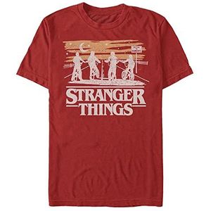 Stranger Things Jank Drawing T-shirt met korte mouwen, heren, rood, XL, Rood
