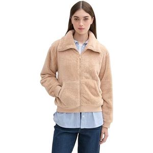 TOM TAILOR Denim Veste basique en peluche pour femme, 21849 - Beige caramel, M