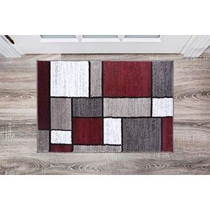 Modern tapijt met dozen, 61 x 91 cm, rood