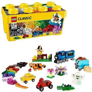 LEGO 10696 Classic De doos met creatieve bouwstenen, speelgoed en opbergset met steentjes, wielen, ramen, cadeau-idee voor verjaardag, kinderen van 4 jaar