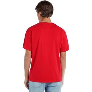 Tommy Jeans TJM CLSC T-shirt à poitrine linéaire S/S pour homme, Deep Crimson, XXS