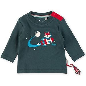 Sigikid Baby Jongens shirt met lange mouwen van biologisch katoen T-shirt baby jongen, antraciet/heelal