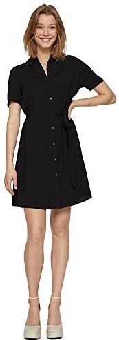 Vila Vipaya S/S Shirt Dress/Su - Noos Damesjurk, zwart.