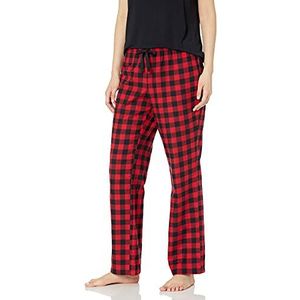 Amazon Essentials Pantalon de nuit en flanelle pour femme (disponible en grande taille), carreaux de buffle rouge, taille XS