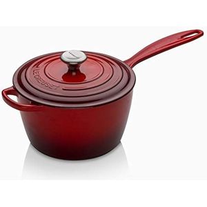 Le Creuset Signature geëmailleerde gietijzeren braadpan met temperatuurbestendige handgreep en deksel, Ø 20 cm, 3 l, kers, 21181200602430