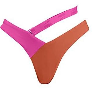 PUMA Letter V-vorm Bikinibroekje voor dames, Roze/Chili