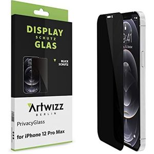 Artwizz PrivacyGlass displaybeschermfolie compatibel met iPhone 12 Pro Max (6,7 inch) met anti-spionagefunctie en inkijkbescherming, hoesvriendelijk en 9H dikte