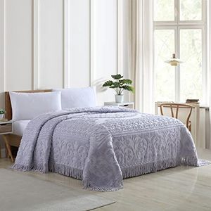 Beatrice Home Fashions Sprei chenille, lavendel, eenpersoonsbed