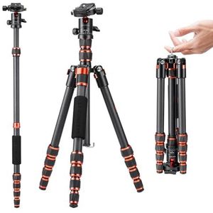 K&F Concept Camera statief, lichtgewicht carbon reisstatief, compacte fotografie statief met monopod, 360° balhoofd en vrijgaveplaat voor DSLR camera voor DSLR-camera C225C0+BH-25 (BA225)