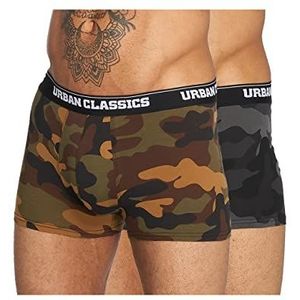 Urban Classics Set van 2 Camo boxershorts voor heren, Woodcamo + Darkcamo, 4XL, Woodcamo + Darkcamo