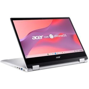 Acer Chromebook 314 CP314-1H - Ordinateur portable 14"" HD (Intel Celeron N4500, 4 Go RAM, 64 Go SSD, ‎Intel UHD Graphics, ChromeOS) Argent - Clavier QWERTY espagnol