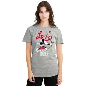 mandarin creative ltd Mickey Mouse Cupid Love You T-shirt de Saint-Valentin pour femme, bruyère athlétique, XXL, Athletic chiné, XXL