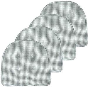 Sweet Home Collection Stoelkussen van traagschuim met antislip rubberen achterkant, U-vorm, 41,9 x 39,4 cm, pistache, 4 stuks