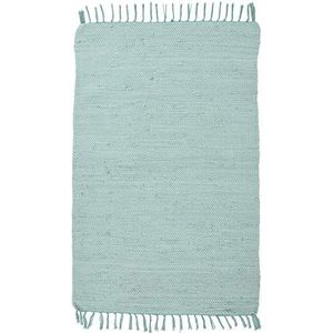 Theko Dhurry Tapijt van 100% katoen, plat weefsel, Happy Cotton, handgeweven, kleur: mint, 40 x 60 cm