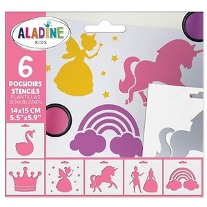 Aladine - 6 sjablonen voor kinderen, prinses