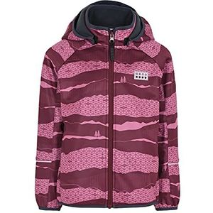 Lego Wear Softshelljack voor jongens, winddicht, ademend, fleece binnenvoering, shell jas, Bordeaux
