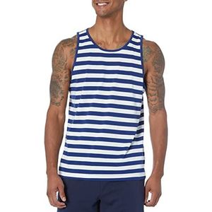 Amazon Essentials Heren tanktop, regular fit, blauw/wit, XXL