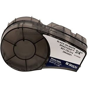 Brady ( M21-750-414) BradyGrip bedrukbaar haakmateriaal voor BMP21-PLUS, BMP21-LAB en BMP21-labels, 19,05 mm x 3,048 m, zwart op wit