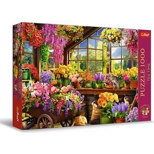 Trefl Premium Plus Quality - Tea Time puzzel: voorbereiding in de lente - 1000 stukjes, geschilderde nostalgische fotoserie, perfect op elkaar afgestemde stukken, voor volwassenen en kinderen vanaf 12