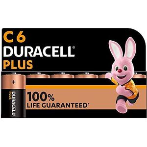 Duracell Plus C LR14 MN1400 alkaline batterijen, 1,5 V, 6 stuks