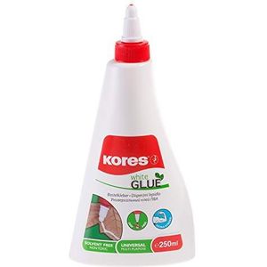 Kores - Vloeibare witte lijm voor kinderen en volwassenen, veilig en niet giftig, voor kunst en handwerk, school- en kantoorbenodigdheden, 1 x 250 ml