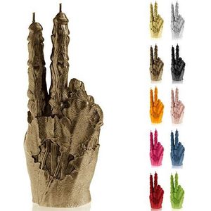 Candellana Kaars van de overwinning, hoogte: 21 cm, zombie hand, koper, brandtijd 30 uur, grootte van de kaars is 1:1 met een echte hand, handgemaakt in de EU