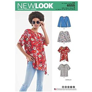 New Look Naaipatroon voor dames, sleutelgat shirt, papier, wit