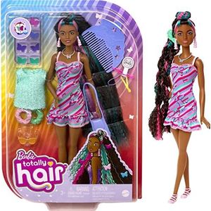Barbie HCM91 Modepop, ultra haar, vlinderthema, (21,6 cm), met fantasiehaar, jurk, 15 kappers- en modeaccessoires, speelgoed voor kinderen, vanaf 3 jaar, HCM91