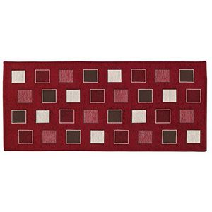 BIANCHERIAWEB Keukentapijt, keukenloper, tapijtloper, antislip, wasbaar, Square Suardi 55 x 80 cm, rood