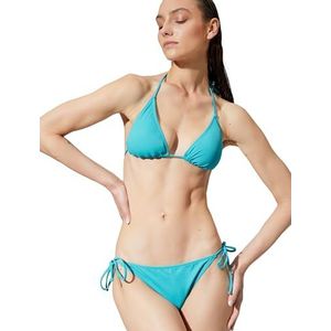Koton Bas de bikini basique avec nœud sur les côtés pour femme, Turquoise (688), 42