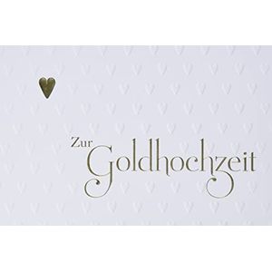 Perleberg Bruiloftskaart goud met envelop goud hoogwaardige wenskaart met eenvoudig motief hart trouwkaart afmeting 11,6 x 16,6 cm wenskaart trouwkaart gouden bruiloft wenskaart wenskaart wenskaart