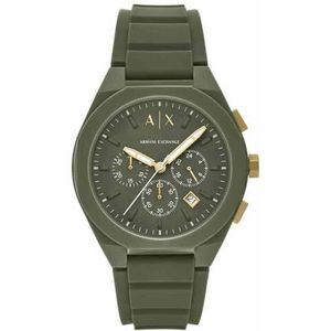 Chronograaf Horloge - Groen - Nylon en Siliconen - 44 mm Behuizing