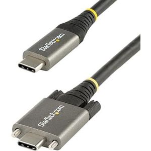 StarTech.com USB-C-kabel, 10 Gbps, 50 cm, met schroeven, zijdelingse vergrendeling – USB 3.1/3.2 generatie, 2 type C – 100 W/5 A Power Delivery, DP Alt Mode, USB-C-kabel met dubbele bevestigingsschroeven (USB31CCSLKV50CM)
