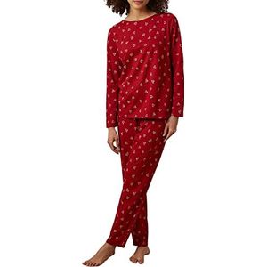 People Tree Hearts Pyjama, lange mouwen, pijama-bovenstuk, voor dames, Rood
