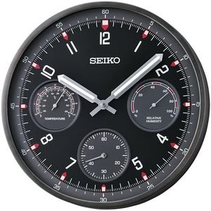 SEIKO Shelby Wandklok, niet tikken, 33 cm, zwart