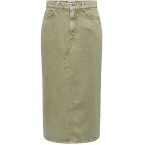 ONLY Onllola-Cilla Hw Lange rok met split PNT voor dames, Olijfgroen, M