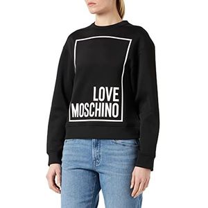 Love Moschino Dames slim fit sweatshirt met lange mouwen, zwart, 48, zwart.