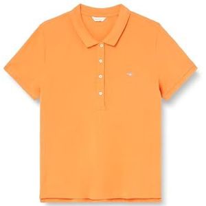 GANT Slim Sheild Cap Sleeve Pique Poloshirt met korte en dunne mouwen voor dames, Pompoen Oranje