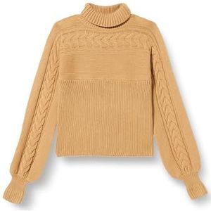FENIA Pull tricoté pour femme, camel, XL-XXL