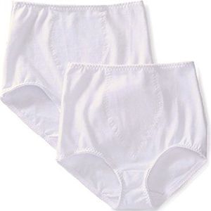 Bali Set van 2 vormende damesslips, lichtregeling, buikcontrole (kleuren kunnen variëren), Wit.