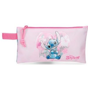 Joumma Disney Heart Stitch-etui, roze, 22 x 12 cm, polyester, 0,26 l, roze, Talla única, etui, Roze, etui