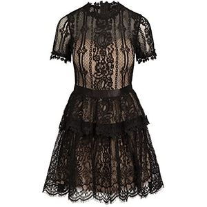 ApartFashion Apart kanten jurk voor dames met voering van satijn voor speciale gelegenheden, Zwart/Beige
