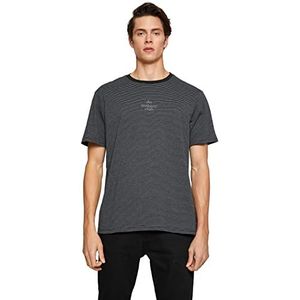 Koton T-shirt à manches courtes avec col de cyclisme pour homme, Rayures noires (9S9), XXL