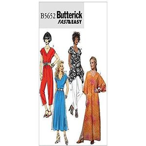 Butterick Patterns B5652 maat ZZ L - XL - XXL - bovendeel voor dames, jurk, kaftan, overall en broek, 1 stuk, wit