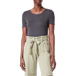 Vero Moda Vmflowy SS dames t-shirt, donkergrijs gemêleerd