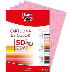 Fixo Paper 11120353 indexkaarten, A3, karton, 180 g, roze, 50 stuks